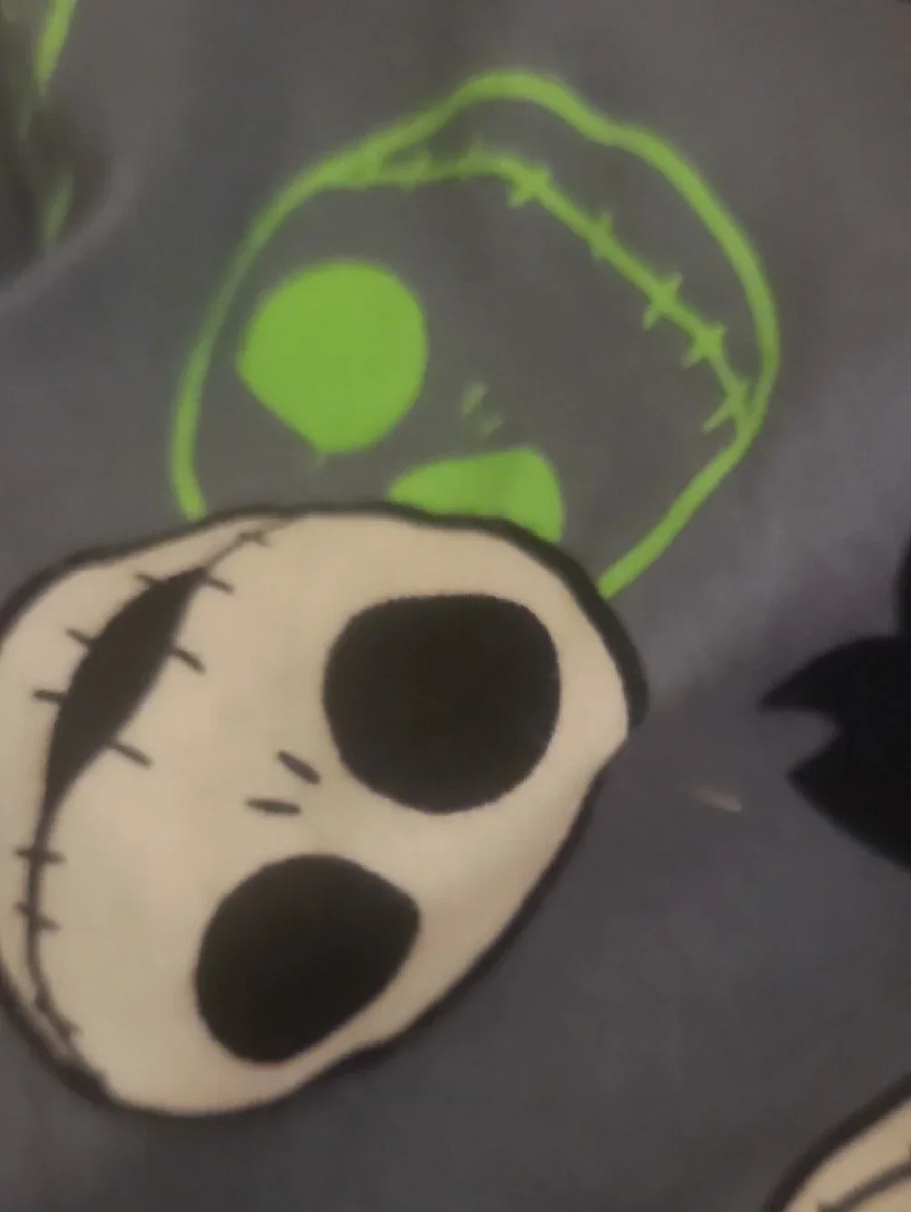 Disney Jack Skellington Glow In The Dark Kids One-Piece Pajamas - Picture 4 of 5